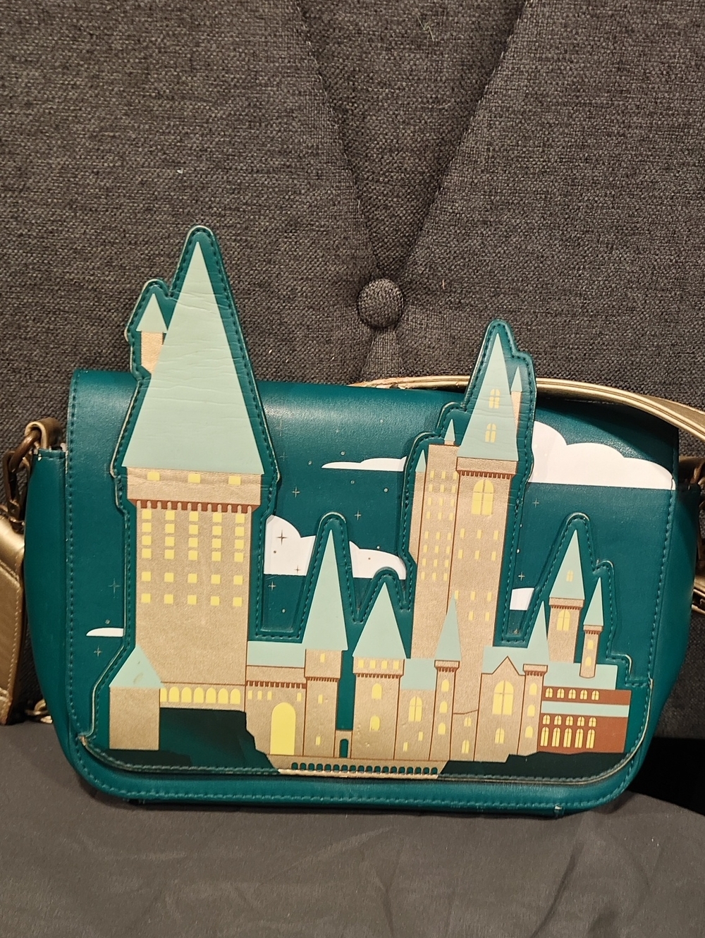 Loungefly Teal Castle Appliqué Crossbody Bag
